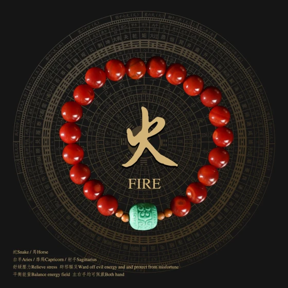 Pulsera de ágata roja natural con cuentas de guardián carmesí, utilizada para aliviar el estrés y brindar protección.